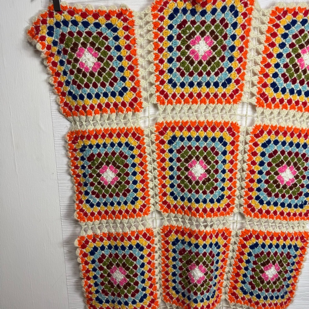 Colorful Granny Square Crochet Blanket - Picture 3 of 9